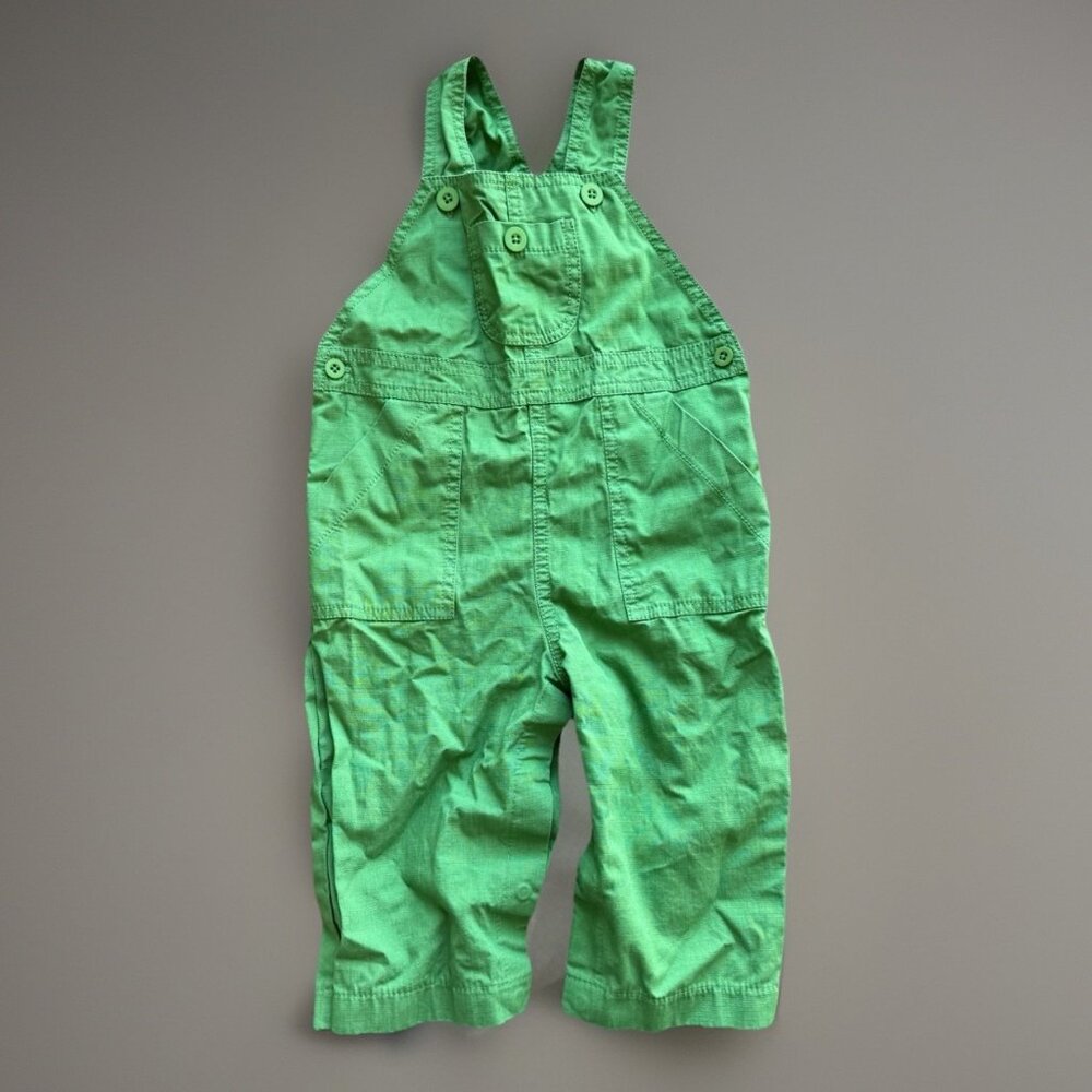 Vintage Strasburg Baby Green Overalls Jumpsuit Size 12 Months 100% Cotton